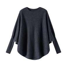 2025年秋季纯色圆领长袖针织衫时尚百搭，女装针织衫/毛衣，鸥蕊娅羊绒