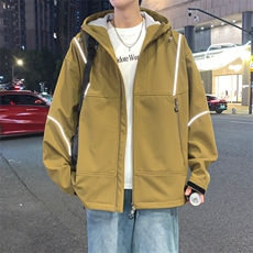 潮牌反光防水外套秋冬款户外软壳冲锋衣夹克JK0222-P93，男装夹克，星座308B-2