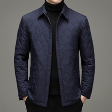 纯色棉衣男2023冬季中年男士休闲棉服爸爸冬装外套YYM2160-P210，男装棉衣，电商B212（原钱塘6029）