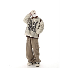 美式派克服男冬季宽松保暖棉衣加厚休闲棉服外套，男装棉衣，星座716-4