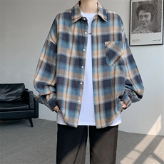 【现货主推】CS7130-P38特控68纯棉大款宽松微磨毛格子衬衫外套，男装衬衫，电商D232