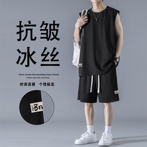 舒适冰丝两件套时尚百搭亲肤休闲夏季套装 TZ85-特批68109图片