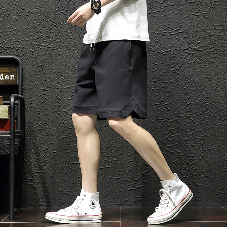 2021夏季新黑墙瓷砖日系大码男运动卫裤拼接休闲短裤K2033-P30图片