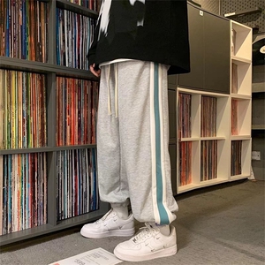 男春季休闲裤魔术贴束脚休闲撞色拼接卫裤K063P32图片