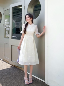 潮风盘扣连衣裙,女装连衣裙,天使公主