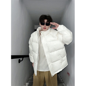 307A/M6651/P128 高品质情侣PU皮羽绒棉服面包服宽松男女棉衣外套图片