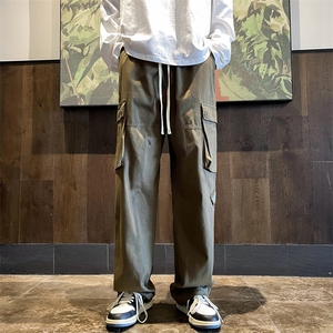 美式工装休闲裤hiphop炸街裤子ins高街潮抽绳直筒阔腿裤YK63-P40图片
