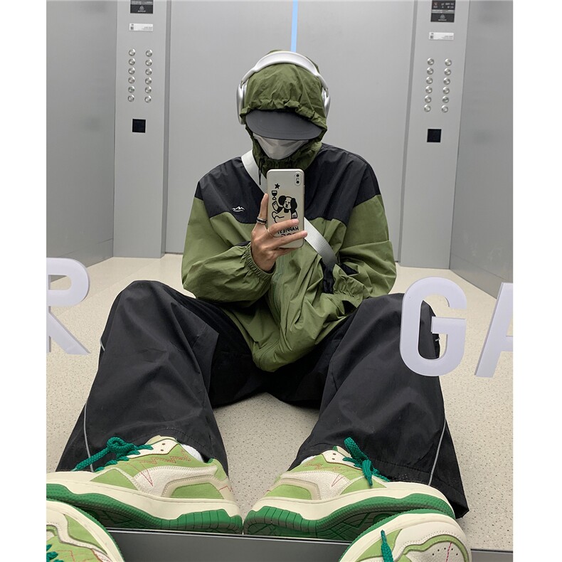 防晒指数UPF50+情侣装夏季新款防晒服宽松撞色拼接外套D313P68,男装防晒衣,电商A335-1（原A458）