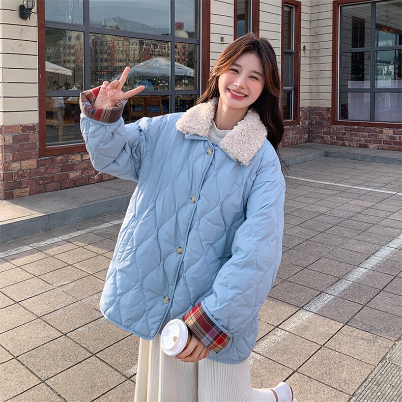 现货2025冬季羽绒服两面穿时尚休闲羽绒外套203-8813-P335-K428，女装羽绒服，帛锦泉