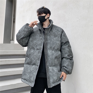 港风PU皮复古做旧设计钢印棉衣男MY77096P130控198抖控228图片