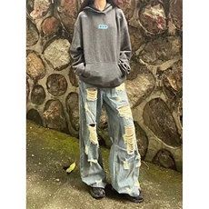 美式刺绣连帽卫衣秋冬潮牌痞帅重磅帽衫设计感情侣杉-WY1087-网图，男装卫衣，星座1002-2
