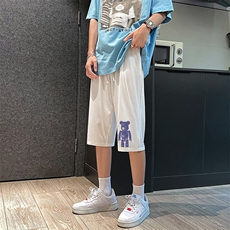 QK72242-P25冰丝七分裤男大码速干短裤男五分裤港风，男装休闲裤，电商A040