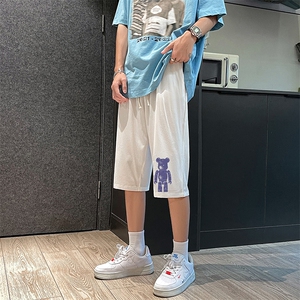 QK72242-P25冰丝七分裤男大码速干短裤男五分裤 港风图片