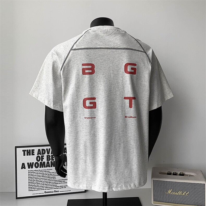 欧美嘻哈风圆领打底衫上衣夏季短袖t恤男ins潮牌25XT77301特批22，男装T恤，电商A042