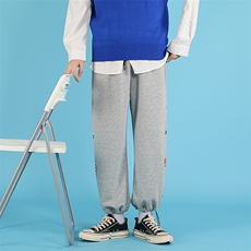 港风21秋季休闲百搭宽松潮流嘻哈束脚九分卫裤男A300-K2575-P40，男装休闲裤，天晨