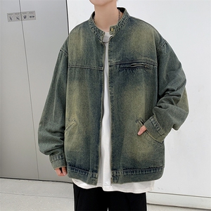 美式复古水洗做旧牛仔外套男春秋新款宽松夹克上衣ins潮JH06-P68图片