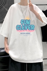 YT26377-P30亚麻短袖t恤男大码五分袖男宽松七分袖大皂风模特，男装T恤，电商A040