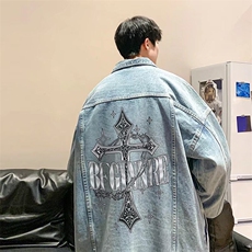 ins文艺原宿百搭流行潮流牛仔外套慵懒气质日系夹克8011-P67网图，男装工装外套，电商B245