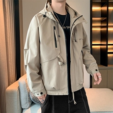 2025春款美式连帽服夹克男港风复古工装外套JK0136-P85，男装夹克，星座308B-2