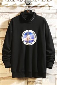 【】A003-HW3122-P50新款掩泣北极熊印花卫衣 凹凸墙图片