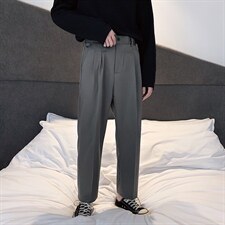 秋季西装裤男潮流韩版坠感宽松休闲直筒裤百搭垂感西裤XK089-p35，男装西服套装，星座1008-2