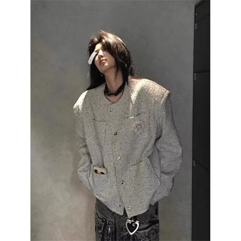 日系夹克新款潮流流行时尚文艺原宿气质慵懒简约百搭ins,男装夹克,星座506A