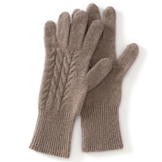 2025年新款百搭麻花提花双股加厚保暖分指手套，手套，思琳羊绒