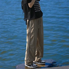 三条杠速干休闲裤男夏季薄款宽松百搭直筒运动长裤kB566，男装休闲裤，星座1116A-1（原606A）