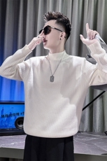 男士半高领毛衣坑条螺纹韩版百搭显瘦打底衫A368-W6005-P68，男装T恤，电商A368
