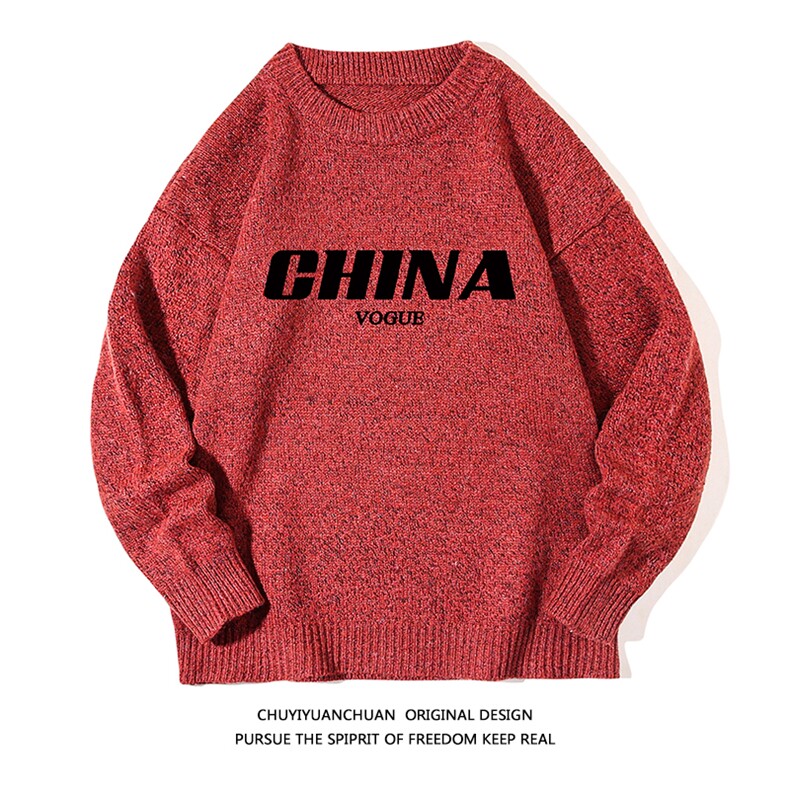 加厚加绒毛衣男大码毛线衣男针织衫M19001-P45加绒款-P65白底,男装针织衫/毛衣,电商A040A
