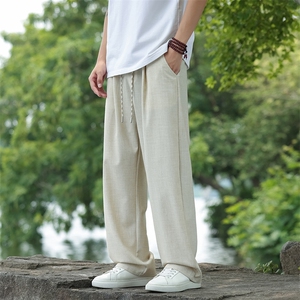 风亚麻松弛感休闲直筒裤 星座815-8606p75图片