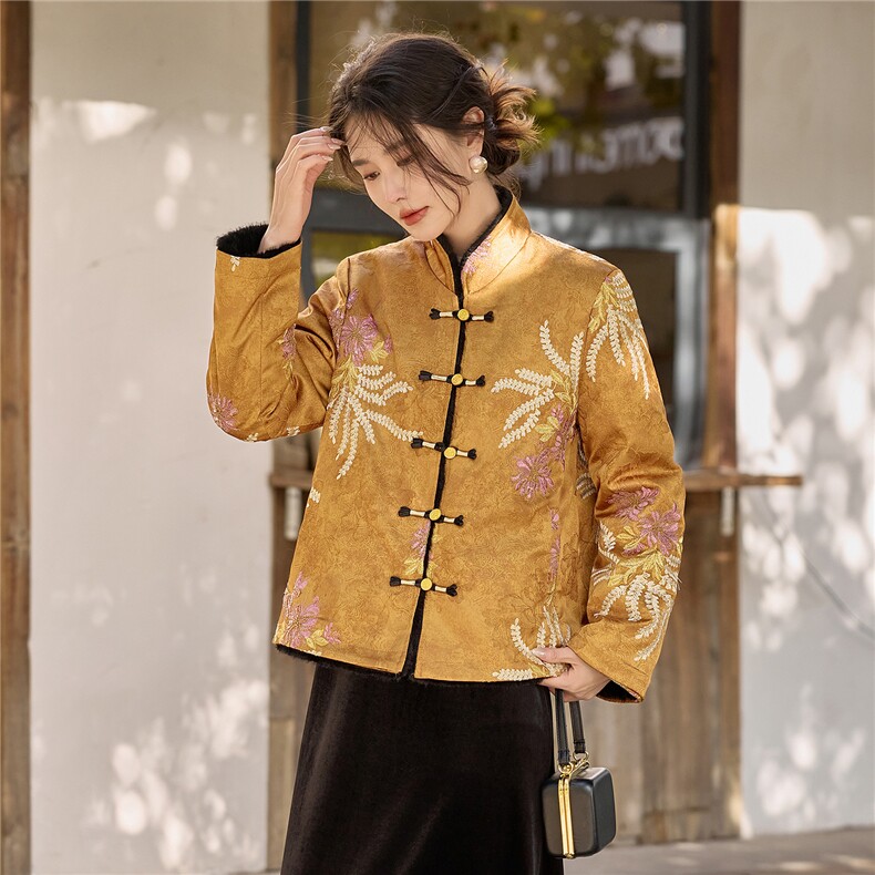 现货，两面穿新中式棉衣2025年冬季新款,女装棉衣/棉服,利佳可人