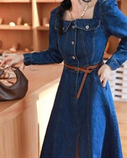 2022牛仔连衣裙秋装，女装连衣裙，贻思茗