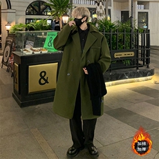 休闲修身毛呢大衣男中长款呢子风衣英伦雅痞男装外套MN9571/P100，男装毛呢大衣，电商B316