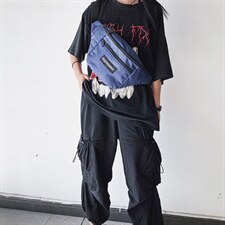 新款复古帆布包个性港风情侣胸包运动腰包韩版潮酷包，鞋类箱包帆布包，星座510A-2