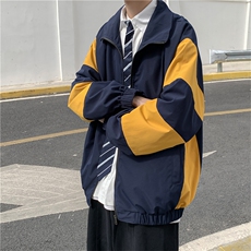 JK3013/P55秋装现货新款撞色港风夹克男女宽松外套大码潮流男上衣，男装夹克，电商A141