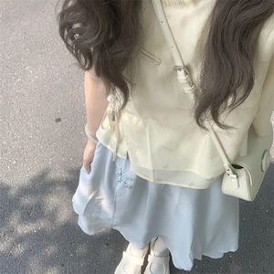 风套装夏季女盘扣禅意立领新中式超仙盘扣上衣+轻纱飘逸半身裙图片