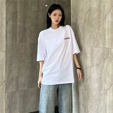 万针全刺绣工艺抖音得物高品质260克重磅纯棉双纱美式高街短袖T恤，男装T恤，电商A486
