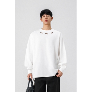 得物高品质320克全棉双纱长袖男圆领螺口T恤潮牌打底衫RH5205-P40图片