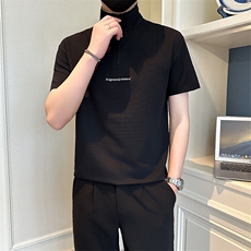店主风社会小伙男士翻领刺绣POLO衫男短袖T恤301A-1/PL106/P55，男装T恤，星座301A-1