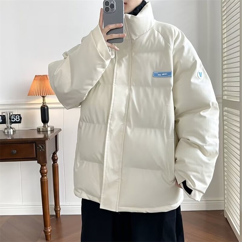 美式机车pu皮外套潮加厚宽松贴标立领棉服M1723P95,男装棉衣,星座1116-2