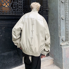 秋季新PU皮时尚中性翻领男女夹克皮外套JK08531-P70，男装夹克，星座308B-1
