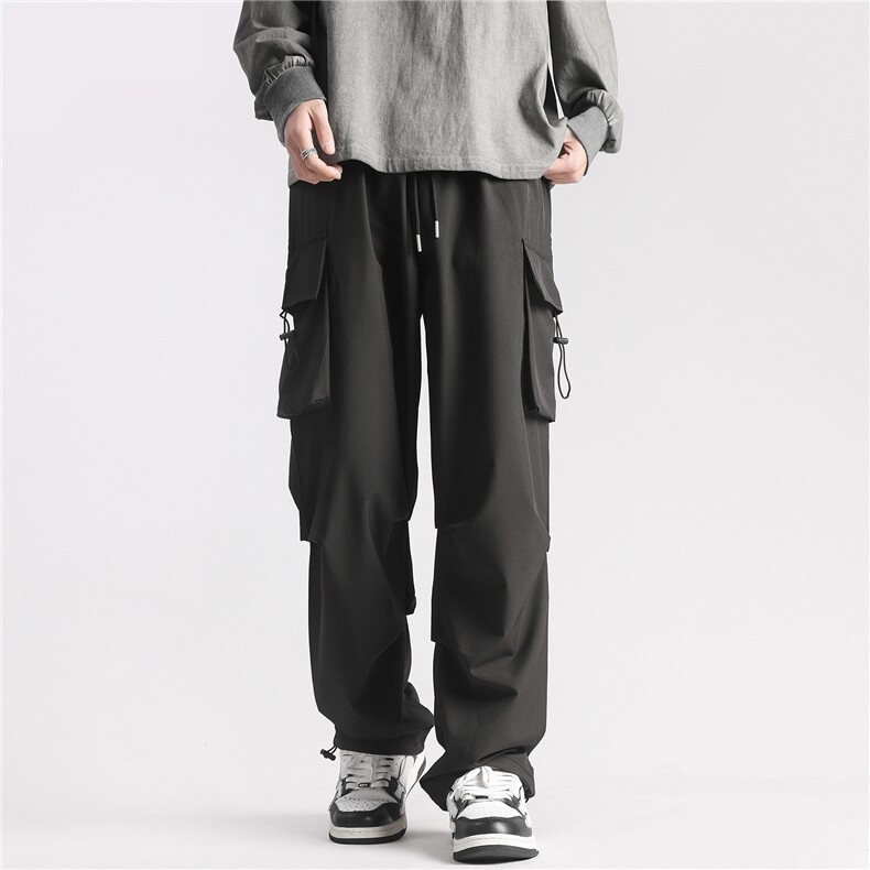抖音2026春装新款垂感冰丝休闲裤中性风宽松工装裤男K259-P38,男装工装外套,电商A099