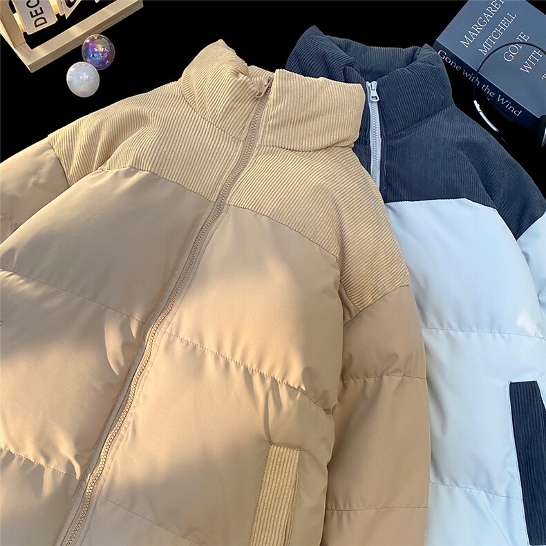 特批毛毯拼色时尚保暖面包服宽松情侣棉衣A247-MY2279特批60控98,男装棉衣,电商A247