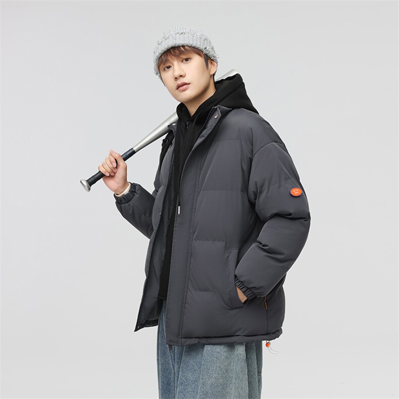 日系冬季连帽假两件小标防风棉衣面包服外套男女同款XY2273-P65,男装棉衣,星座717