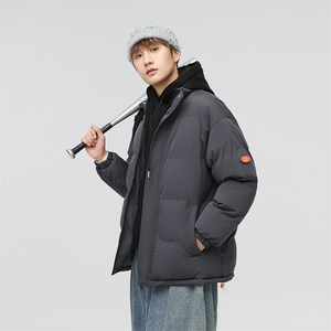 日系冬季连帽假两件小标防风棉衣面包服外套男女同款XY2273-P65图片