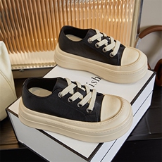 发泡底真皮小白鞋女2024冬季新款厚底增高大头板鞋女休闲百搭单鞋，女鞋休闲鞋，电商A223