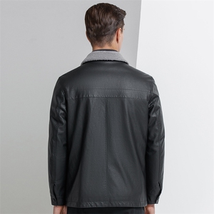 2023冬季新款90白鸭绒男纯色翻领休闲羽绒服中年男装YN2136-P285图片