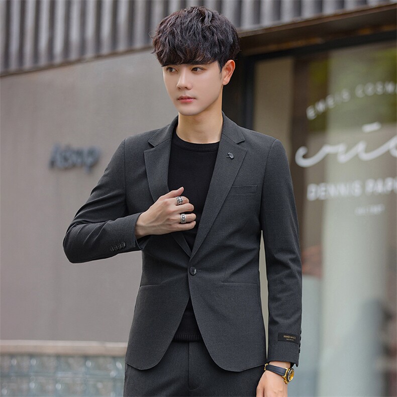 2025春秋季款男西服套装青少年韩版简约时尚休闲两件套313P230,男装西服套装,电商A355（原A415）