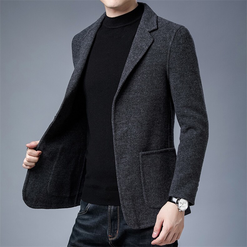KCN2270-9男士秋冬季羊毛外套修身西服双面呢毛呢休闲西装P350,男装西服,电商B360